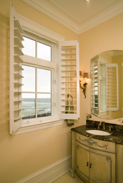 Plantation shutters in Cleveland beach home